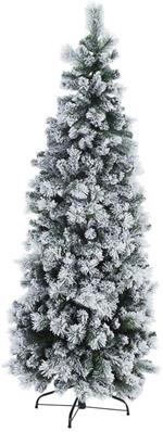 Albero di natale slim innevato super folto Praga realistico artificiale decorazione natalizia -H180 CM