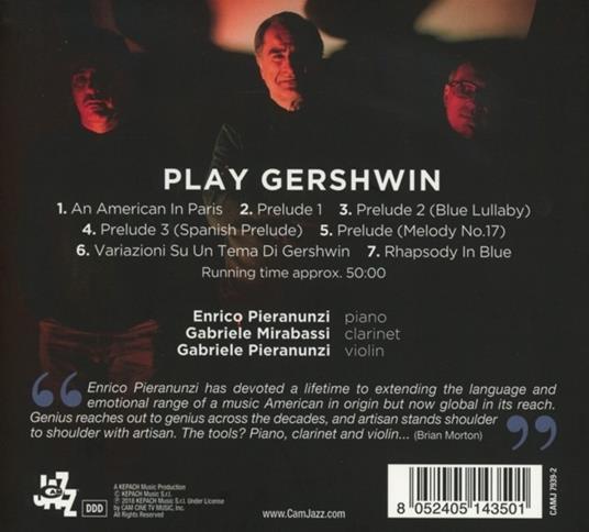 Play Gershwin - CD Audio di Enrico Pieranunzi - 2