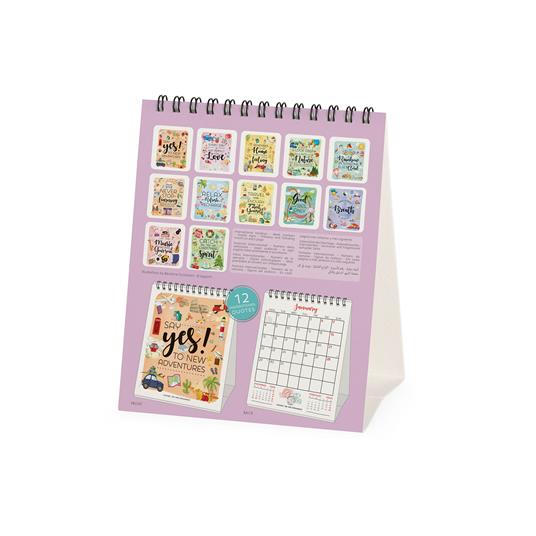 Calendario 2024, da tavolo, carta non patinata 12 x 14, 5 cm LIVE HAPPY