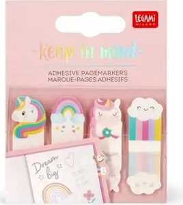 Idee regalo Legami - Segnapagina Adesivi Keep in Mind, 80 Segnapagina Adesivi (20 x 4), Adesivi Scrivibili, Tema Unicorn, 7 x 5.5 cm Legami