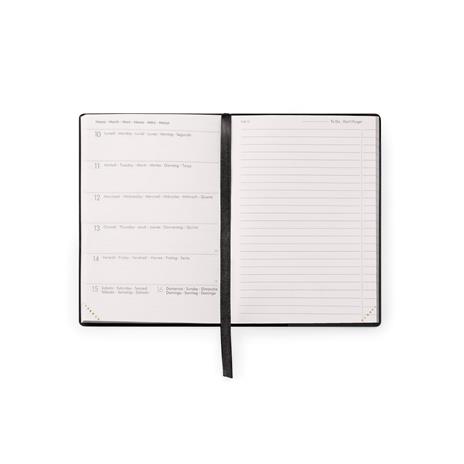 Agenda settimanale Legami 2024-2025, 18 mesi, Small Weekly Diary con Notebook - Black Diamond - 9,5 x 13,5 cm - 2