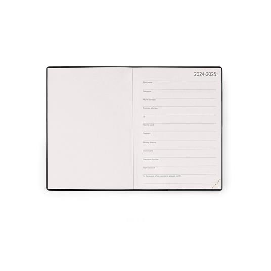 Agenda settimanale Legami 2024-2025, 18 mesi, Small Weekly Diary con Notebook - Black Diamond - 9,5 x 13,5 cm - 3