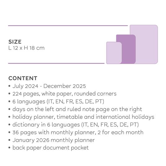 Agenda settimanale Legami 2024-2025, 18 mesi, Medium Photo Weekly Diary - Daisy - 12 x 18 cm - 9