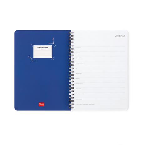 Agenda settimanale Legami 2024/2025, 16 mesi, Large Weekly Spiral Bound Diary - Stars - 2