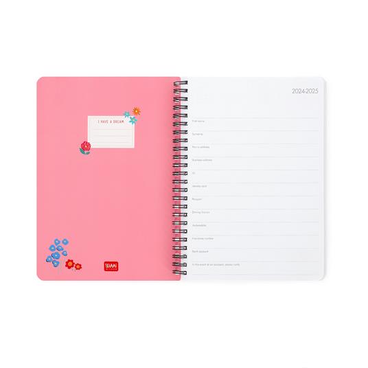 Agenda settimanale Legami 2024/2025, 16 mesi, Large Weekly Spiral Bound Diary - Flowers - 2