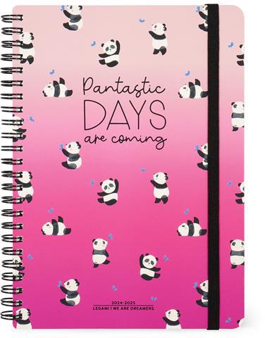 Agenda settimanale Legami 2024/2025, 16 mesi, Large Weekly Spiral Bound Diary - Panda