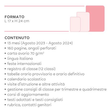 Agenda del docente settimanale Legami 2025, settimanale, 13 mesi, Large Weekly Diary - Cornflower - 15