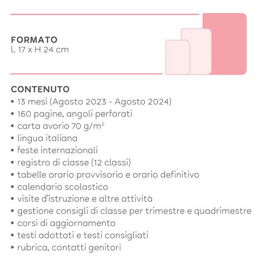 Agenda del docente settimanale Legami 2025, settimanale, 13 mesi, Large Weekly Diary - Moonglow - 15