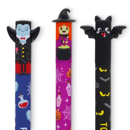 3 penne gel cancellabili Legami - the boo crew - bat + witch + vampire - 2