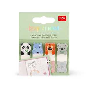 Idee regalo Legami - Segnapagina Adesivi Keep in Mind, 80 Segnapagina Adesivi (20 x 4), Tema Cute Animals, 7 x 5.5 cm Legami