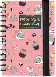 Cartoleria Agenda Legami 12 mesi, 2026, settimanale, Small Weekly Spiral Bound - Sushi Cat Legami