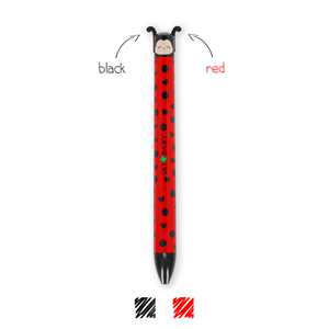 Cartoleria Penna a sfera bicolore rosso/nero Legami click&clack Ladybug 1mm Legami
