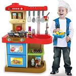 BAKAJI Cucina Giocattolo per Bambini con Fornello Funzionante Luci e Suoni Forno e Lavastoviglie Apribili Lavello e 30 Accessori My Little Chef Gioco Inclusi Dimensione 52 x 26 x 72 cm