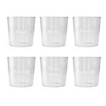 Set 6 Bicchieri In Vetro Borosilicato Con Scritte Wd Lifestyle