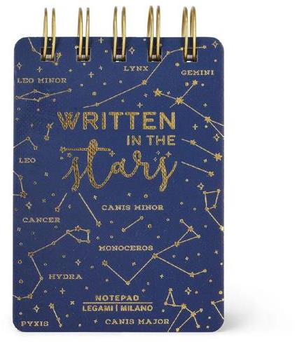 Mini taccuino a righe con spirale fantasia stelle - Notebook Stars