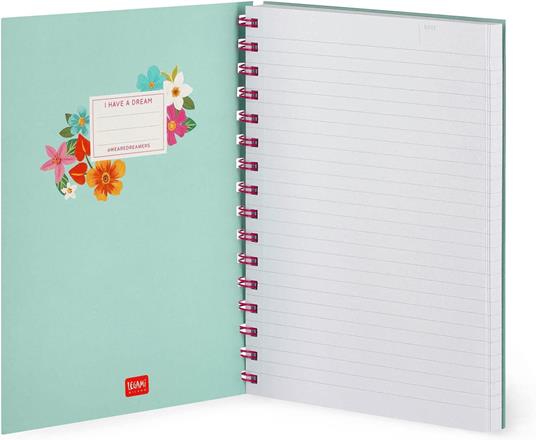 Large Spiral Notebook, Flowers- - 2