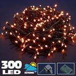 Catena Luminosa 300 LED Bianco Caldo Uso Interno Esterno Con Controller 8 Funz.