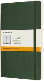 Taccuino Moleskine large a righe copertina morbida verde. Myrtle Green