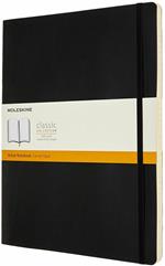 Taccuino Moleskine XXL a righe copertina morbida nero. Black