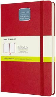 Taccuino Moleskine Expanded Large a pagine bianche copertina rigida. Rosso