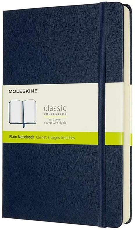 Taccuino Moleskine Expanded Large a pagine bianche copertina rigida. Blu