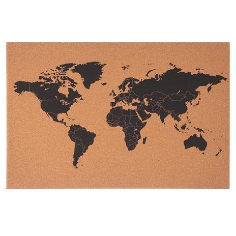 Pannello Bacheca Mappamondo Globo in Sughero 60x40cm da Parete con 10  Puntine - Bakaji - Idee regalo