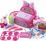 BAKAJI Registratore di Cassa Giocattolo Bambini Luci e Suoni con Cassetto Soldi Apribile Scanner Accessori Capelli e Bellezza Giochi Imitazione Supermercato Dimensione 14 x 12 x 26 cm