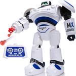 Bakaji Robot Radiocomandato Giocattolo Interattivo per Bambini con Braccio Spara Missili Doppia Velocità di Movimento Funzione Balla con Luci e Suoni Batteria Ricaricabile Dimensione 33x26x11cm