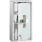 Armadietto Armadio Porta Medicinali Acciaio Inox Vetro Satinato 60x30x12 cm