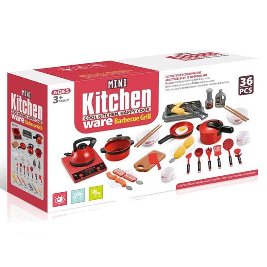 Set Kit 36 Pezzi da Cucina Giocattolo Gioco per Bambini con Suoni Realistico - 2