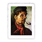 stampa di Vincent van Gogh Volto di contadino con pipa 1885, Miniartprint - cm 17x11