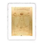 Stampa d''arte di Leonardo da Vinci - Uomo Vitruviano - 1490, Miniartprint - cm 17x11