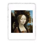 Stampa d''arte di Leonardo da Vinci Ritratto di Ginevra Benci, Miniartprint - cm 17x11