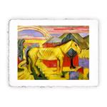 Stampa Pitteikon di Franz Marc - Cavallo lungo giallo - 1913, Miniartprint - cm 17x11