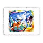 Stampa d''arte Pitteikon di Franz Marc I primi animali - 1913, Magnifica -  cm 50x70