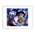 Stampa d''arte Pitteikon di Franz Marc - Due cavalli - 1913, Magnifica -  cm 50x70