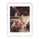 Stampa Pitteikon di Francesco Hayez - Betsabea al bagno 1834, Miniartprint - cm 17x11