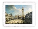 stampa di Canaletto Venezia, Piazza San Marco I del 1723, Magnifica -  cm 50x70