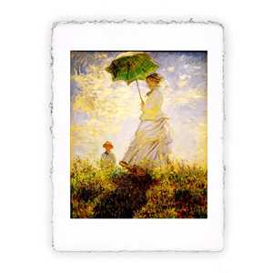 Idee regalo Stampa di Monet Donna col parasole. Mme Monet con suo figlio, Miniartprint - cm 17x11 Pitteikon