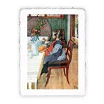 Stampa di Carl Larsson La misera colazione di un dormiglione, Folio - cm 20x30