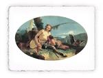 Stampa di Giambattista Tiepolo Satiro femmina con tamburino, Miniartprint - cm 17x11