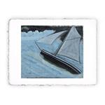 Stampa di Alfred Wallis Piccola barca in mare mosso del 1936, Original - cm 30x40