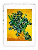 Stampa di Vincent van Gogh - Iris in vaso su sfondo giallo, Original - cm 30x40