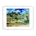 Stampa di van Gogh Cottage con tetti di paglia a Cordeville, Original - cm 30x40