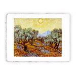 Stampa di Vincent van Gogh - Ulivi con cielo giallo e sole, Miniartprint - cm 17x11