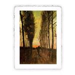 Stampa di Vincent van Gogh Viale di pioppi al tramonto, Miniartprint - cm 17x11