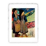Stampa di Paul Gauguin Due ragazze bretoni vicino al mare, Folio - cm 20x30