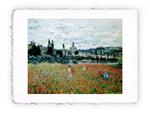 Stampa di Claude Monet Campo di papaveri a Vétheuil, Original - cm 30x40