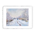 Stampa di Claude Monet Neve all''Argenteuil del 1875, Miniartprint - cm 17x11