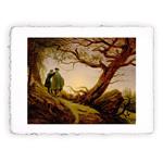 Stampa di Caspar D, Friedrich Due uomini contemplano la Luna, Miniartprint - cm 17x11